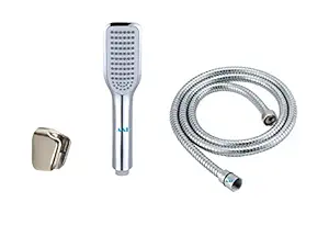 AAI Jet Silver Hand Shower with Hose and Wall Bracket Complete Set (Model-9)