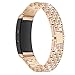 Produktbild xMxDESiZ Ersatz Strass Uhrenarmband Armband Dekor für Samsung Gear Fit2 SM-R360 Rose Gold