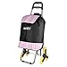 Produktbild INTEY Einkaufstrolley, Einkaufswagen, Einkaufsroller, klappbarer Stuhl, abnehmbare Tasche, und einfach auf Treppen zu verwenden , 38 L