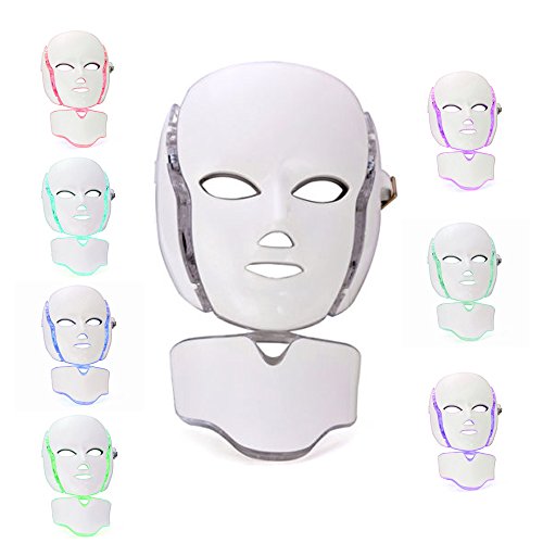 Beauty LED Phototherapy 7 Color Light Treatment Facial Neck Mask Skin Recovery Treatment Reduces wrinkles