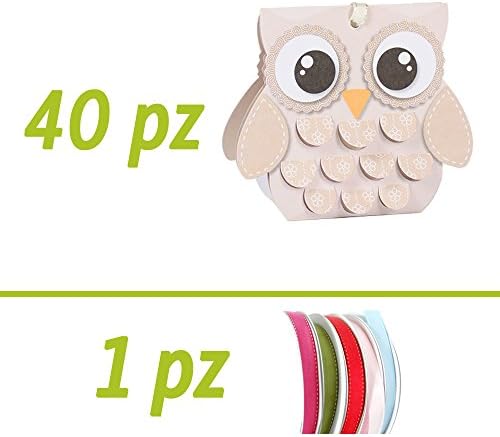 Splitting Kit Favours DIY Owl Trinket Box | Various Events | Taupe | Pack of 40 | 50 MT of Free Tape