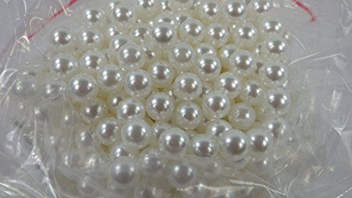 1300 Stück hochwertige nachgebildete lose Perlen Perle Dekoperlen Kunststoffperlen ohne Loch 8mm weiß ivory snow white snowhite - 4
