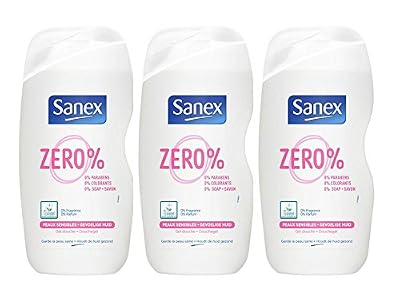 Sanex Zéro% Gel Douche Peaux Sensibles 500 ml - Lot de 3