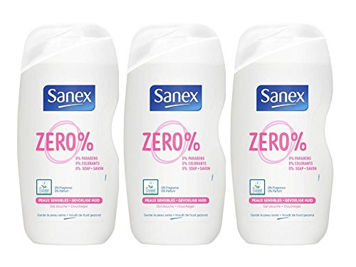 Sanex Zéro% Gel Douche Peaux Sensibles 500 ml - Lot de 3