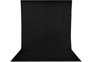 BDDFOTO 1,5 x 2m Photo Studio Foto Hintergrund Schwarz 100% Reiner Baumwolle Muslin Faltbare Blackscreen Hintergrund Leinwand für Fotografie, Video und Fernsehen