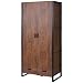 Produktbild Mendler Garderobenschrank HWC-A27, Kleiderschrank Schrank 190x90x50cm 3D-Struktur, Wildeiche-Optik