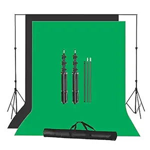 Boltove Black and Green Screen Backdrop with Stand, 8FT X 12FT Wide Green Screen Backdrop with 8.5 FT x 12 FT Wide Photo Backdrop Stand, Photo Backdrop Stand Kit Include Carry Bag