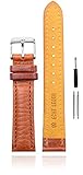 Eichmüller Uhrenarmband 18mm Leder in braun für Damen und Herren (18mm, braun)