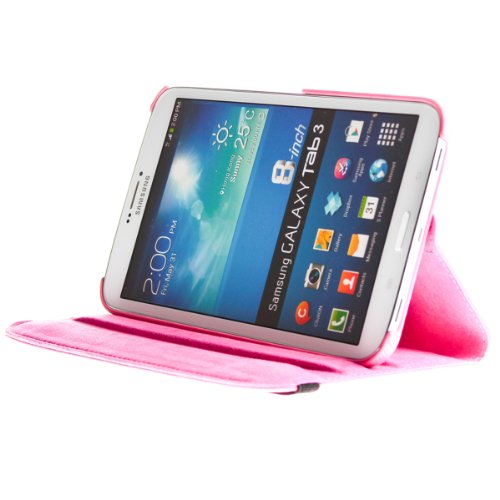 Tab3 360    Schutztasche f  r SAMSUNG GALAXY TAB 3 H  lle Schutz Etui Tasche Cover Case  8 0 Pink 