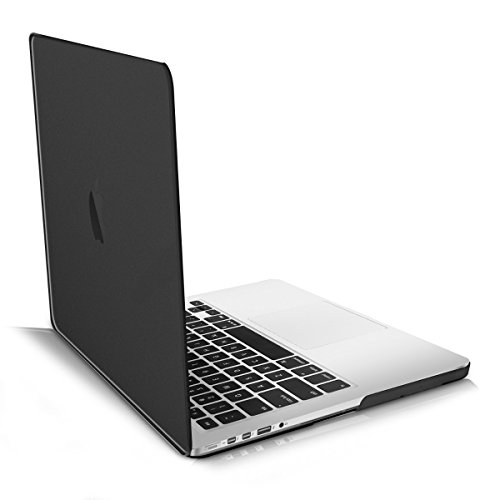 kwmobile Hardcase Laptop Hülle für Apple MacBook Pro Retina 13" (ab Ende 2012) - Schwarz dünne gummierte Schutzhülle Cover Case Tasche