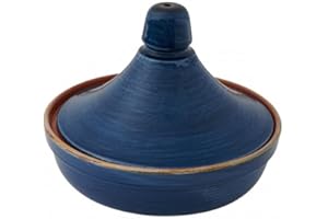 BRANDANI 52267 Tajine Blu con Coperchio Terracotta da Fuoco