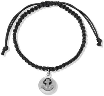 Bracelet Sterling Silver Anchor Chain Black/Silver