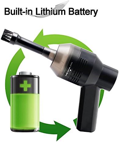 USB Charge Mini Vacuum Cleaner Desktop Dust Cleaner Collection Tool With Brush For Cleaning Keyboard Dust,Bread Crumbs,Paper Scrap,Eraser Crumbs,Cigarette Ash,Car Device - Black