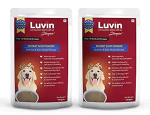 LUVIN Slurpin' Instant Soup Powder for Dogs | Chicken & Oats 120g x Pack of 2 (240g)