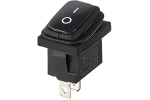 Vattentät IP65 mini vippbrytare, enhetsomkopplare 250 V 6 A, 125 V 10 A AC, KCD1 (6 V 9 V 125 V AC/DC), svart rektangulär 19