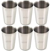 Set Standart Boy 220cc Paslanmaz &Ccedil;elik Bardak Metal Su &Ccedil;ay Bardağı Kırılmaz Garantili Bardak 6 Adet