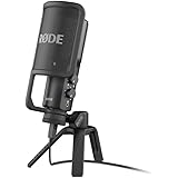 RØDE NT-USB Microfono a Condensatore USB di Qualità da Studio Versatile con Filtro Antipop e Treppiede per Streaming, Gaming,