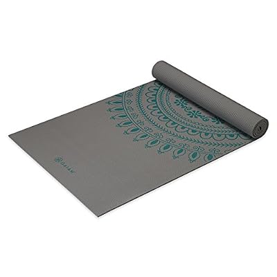 Gaiam 62187 Tapis de Yoga Mixte Adulte, Gris/Bleu, 78-inch x 26-inch x 5 mm