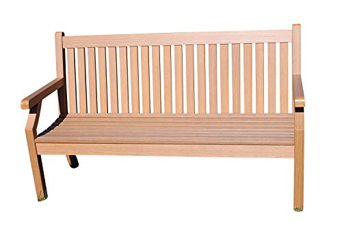 Olive Grove Banco de Jardín de 3 Plazas Color Teca - de Polímero - sin Mantenimiento