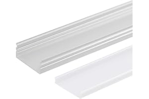 Greenice Perfíl Aluminio para Tira LED Doble - Difusor Opal x 2M