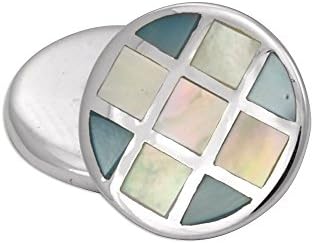 Sterling Silver Mother Of Pearl Double-Sided Cufflinks