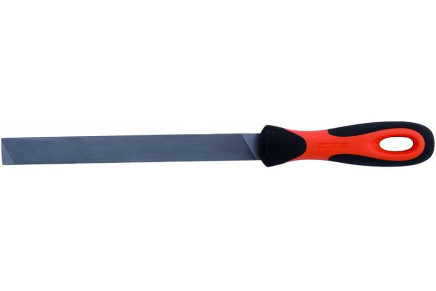 Bahco 4-144-08-2-2 "Ergo" Cut 2 Mill Saw Flat File with Handle, Grey/Black/Orange, 200 x 20 x 2.5 mm
