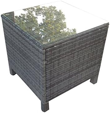 Morocco Rattan Square Coffee Table in Grey