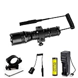 riel iluminacion led FÁCIL DE INSTALAR: viene con un montaje en riel de 20 mm, una solución completa para el montaje de linterna y mira láser en el rifle. Capacidad de absorción de impactos. Alimentado por: 1 x 3.7V 18650 Batería recargable (batería incluida)