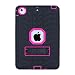 Produktbild iPad Mini, iPad Mini 2 Case für Schutzhülle, iPad Mini 3, Jessica Tire Series Heavy Duty stoßfest [Tropfen Schutz] 3 in1 Hybrid-Silikon mit PC Kunststoff mit Standfuß für iPad Mini 1 2 3 Schwarz/Rosé