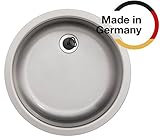Edelstahl Rieber Einbauspüle E 39, Edelstahl, Küchenspüle MADE IN GERMANY, Durchmesser 435 mm, Spülbecken, glatt, langlebig und rostfrei