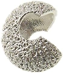 3mm Stardust Crimp Cover Findings - Silver Plated - 50pk