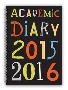 Download 2015-2016 Black 'Academic' A5 Mid-Year Academic Wiro Diary Week To View 3899