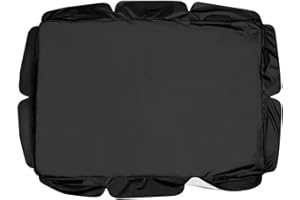 QYCSL 2 & 3 Seater Sizes Outdoor Garden Swing Chair Canopy Cover Waterproof Windproof Anti-Uv Hammock Replacement Canopy Roof Sun Shade Cover (Only Canopy Cover),Black,249x185x18cm/98x73x7''