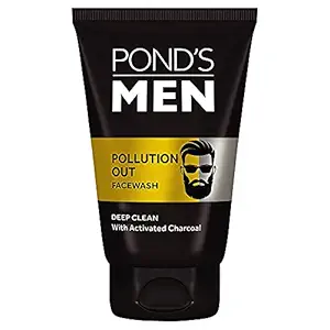 Ponds Men Pollution Out Activated Charcoal Deep Clean Facewash, 100 g