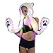 Produktbild Halloween Dekoration LCLrute Frauen Handschuh Schal Farbe Weihnachten LED Pelzmantel Bühne Kostüme Nachtclub Tänzer Outwear Hut