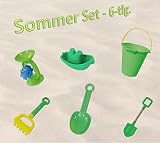 Sommer Set - 6-tlg. Strandspielzeug, Sommerspielwaren, Sandspielzeug, für Kinder, Strandset, Meer, Sommer, Sonne, Grün