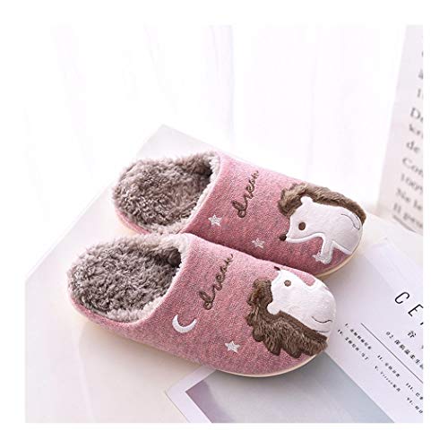 OMFGOD Slippers Hommes Et Femmes Adultes Enfants Hiver Chaleur Patin Imperméables Couture Laine Chaussons Home Loisir Confort Belle Cartoon Parents Étages