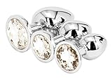 Handsome Cock Jewelled Butt Plug Set, Clear