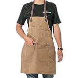 delantal de cocina para hombre Delantal multiusos: utiliza estos delantales para proteger tu ropa al tomar parte en todo tipo de actividades. Se pueden utilizar como delantales de manualidades, delantales de pintura, delantales de carpintería o delantales de asar.