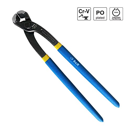 S&R Kneifzange 280 mm Monierzange Flechterzange aus hochwertigem Chrom-Vanadium Stahl beschichtete Griffe - 7