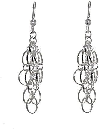 Sterling Silver Multi-Link Drop Earrings (approx 48mm Drops incl Hooks) (E39)