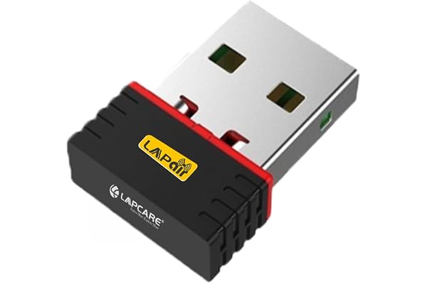 Lapcare 150Mbps Nano Laptop USB Wi-Fi Adapter Frequency 2.4Ghz Plug & Play with Free Driver Supports Windows, Macos & Linux IEEE 802.11B/G/N (LWD-150), Black