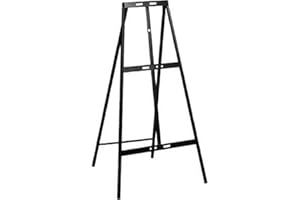 HOMRY PEB Easel da segnaletica stradale in metallo nero, contemporaneo, H. 94 cm.