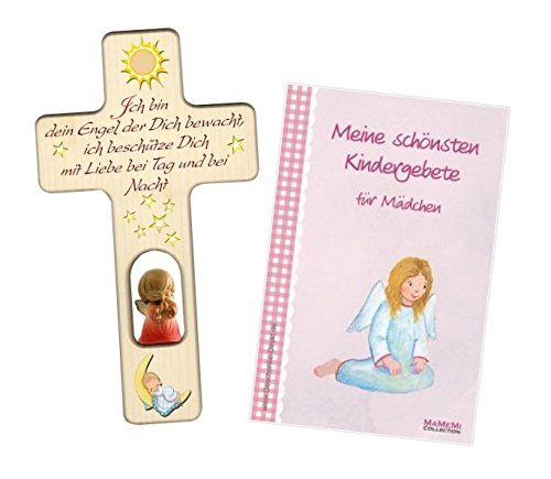 Kinderkreuz Für Mädchen: Kreuz mit Sonne, Mond und Schutzengel - 3