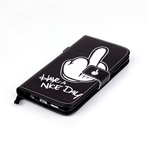 Roreikes Hülle Muster Blume Strap Lanyard Wallet Cover Tasche Bunte Retro PU Leder Flip Case Handytasche Muster Schutz Hüllen im Bookstyle Handyhülle Ledertasche mit Stand Funktion Kartenfächer Magnetverschluss Magnet Etui Schale Schutzhüllen für Samsung Galaxy S7 Edge - 6