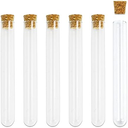 Superlady 18pcs 20x150mm glass test tube with Wooden stopper for scientific experiments, party, decoration houes, candy storage …