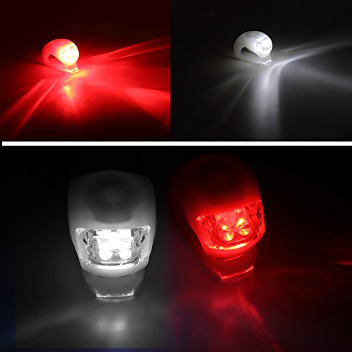 Lumières de vélo Mture, 2 LED Lumineuse avec une coque en silicone avant et arrière, compatibles avec toutes les tailles… – Image 5