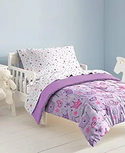Dream Factory 2D74210JMU 4 Piece Stars & Crowns Bedding Set, Multicolor, Toddler