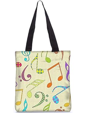 Snoogg Bunte Musik Alphabete Einkaufstasche 13,5 X 15 In