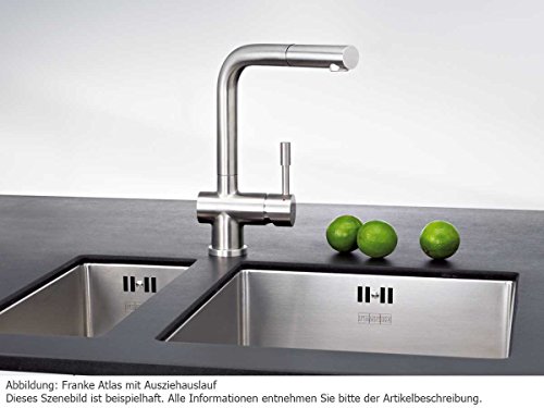 Franke Atlas Edelstahl massiv Niederdruck Armatur Wasserhahn Mischbatterie Küche - 3